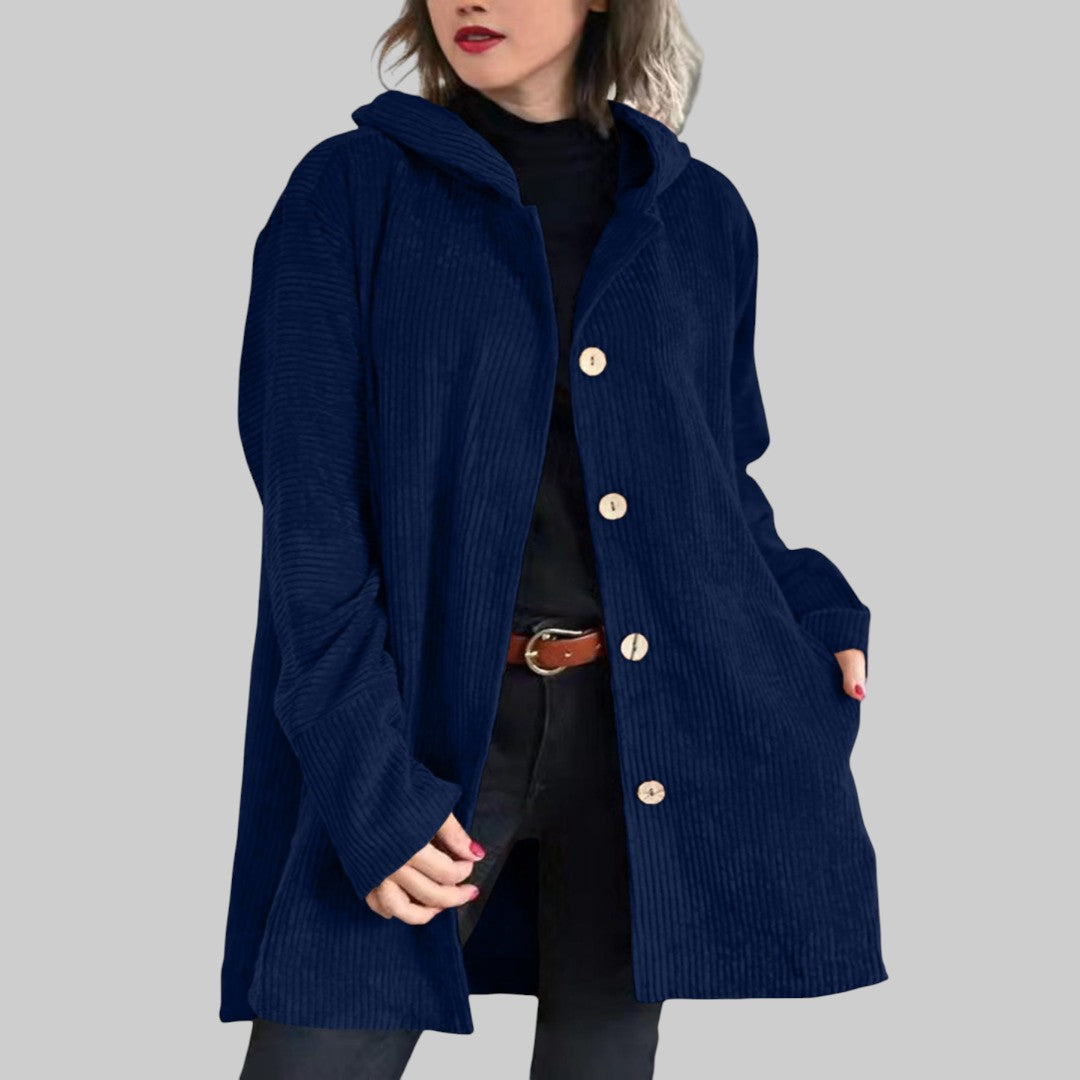 Cordia™ | Veste Matelassée en Velours Côtelé avec Capuche