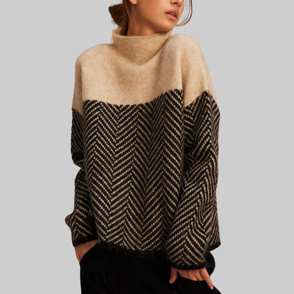 Gia™ — Pull col roulé en maille premium