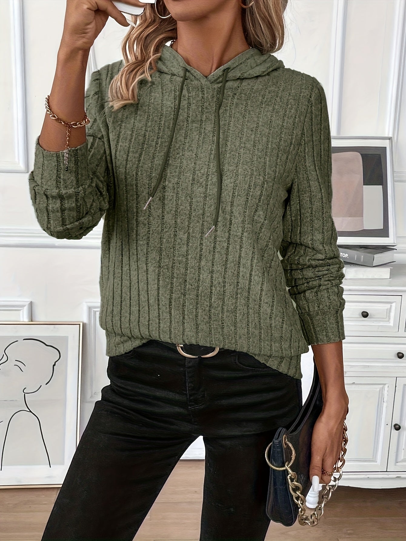 Maison Valmont™ | Sweat à Capuche Côtelé Élégance Décontractée