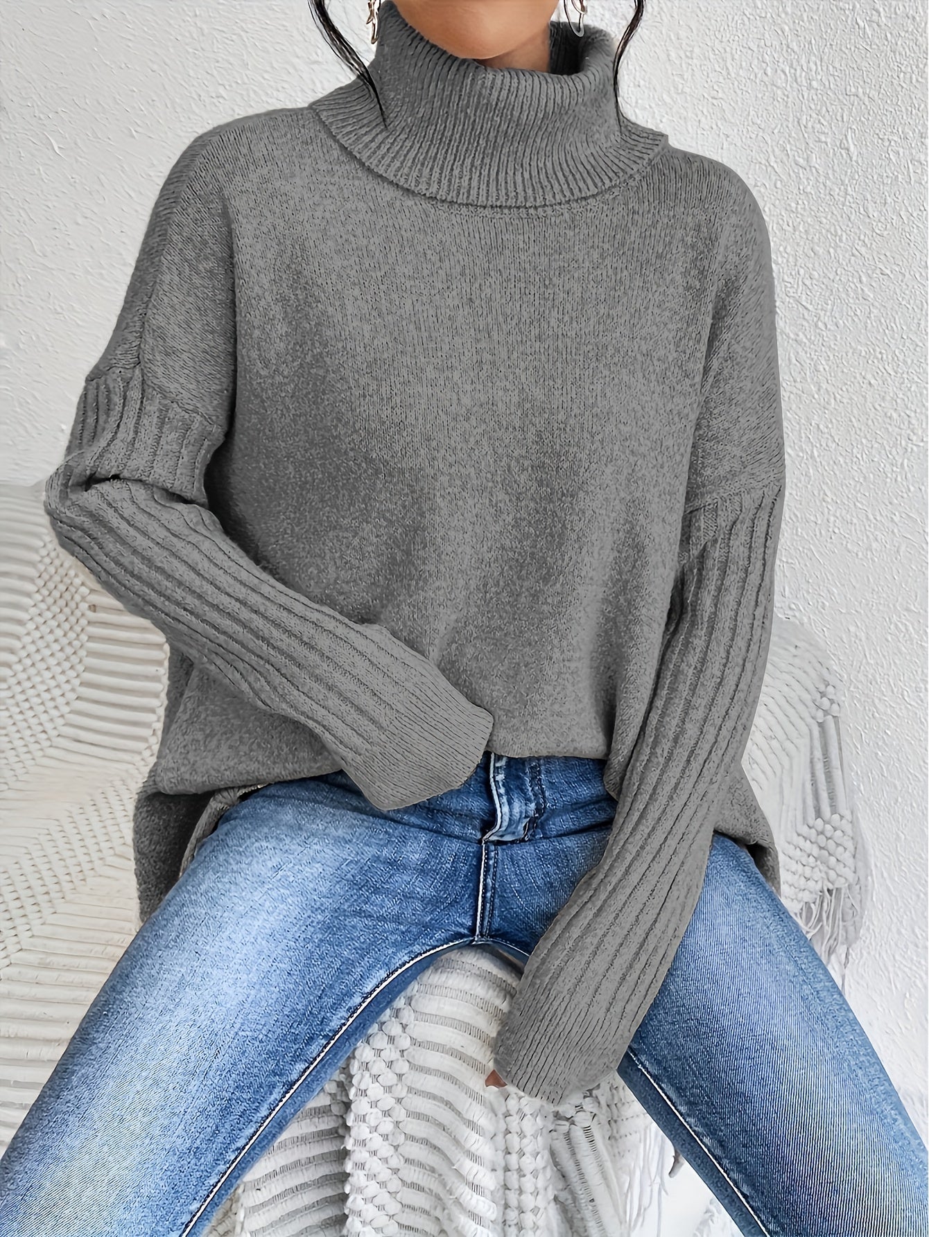 Maison Valmont™ | Pull Col Roulé Oversize Élégance