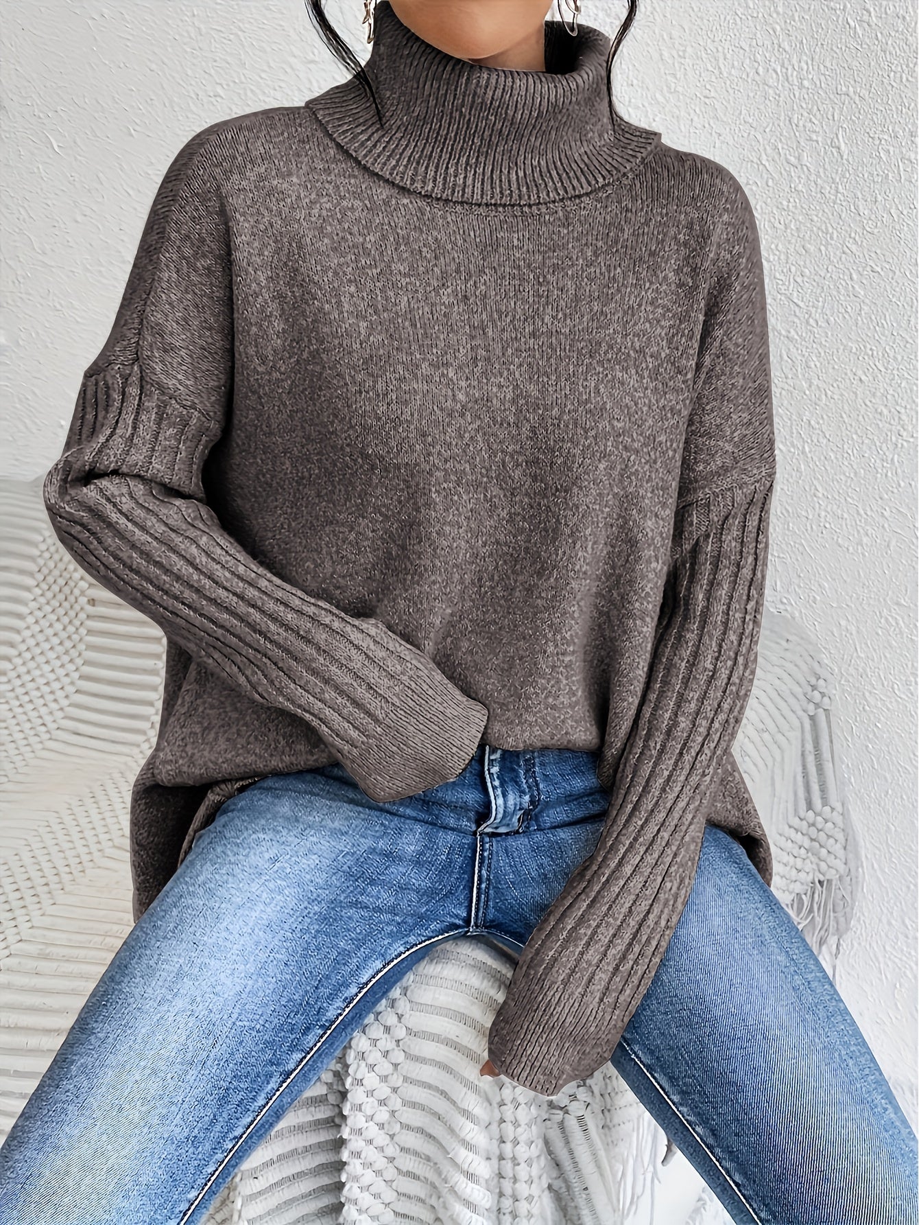Maison Valmont™ | Pull Col Roulé Oversize Élégance