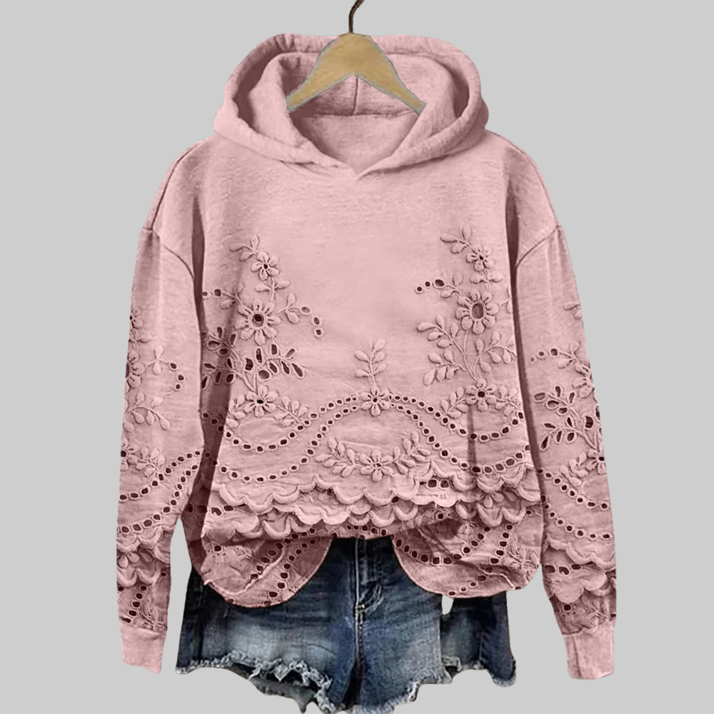 Sylvie | Sweat à capuche avec broderie florale
