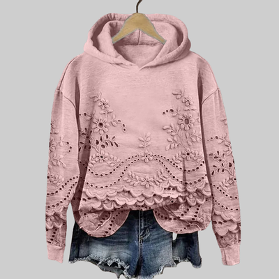 Sylvie | Sweat à capuche avec broderie florale