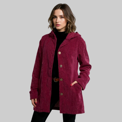 Cordia™ | Veste Matelassée en Velours Côtelé avec Capuche