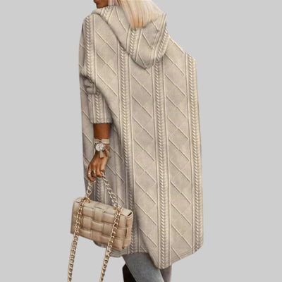 Larissa | Veste en tricot longue avec capuche